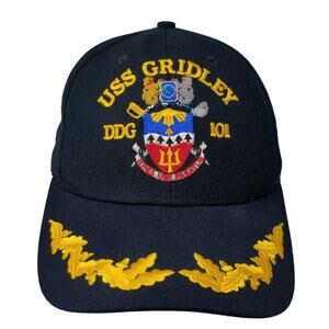 USS Gridley DDG 101 Baseball Cap Blue One Size Adjustable Embroidered The Corps